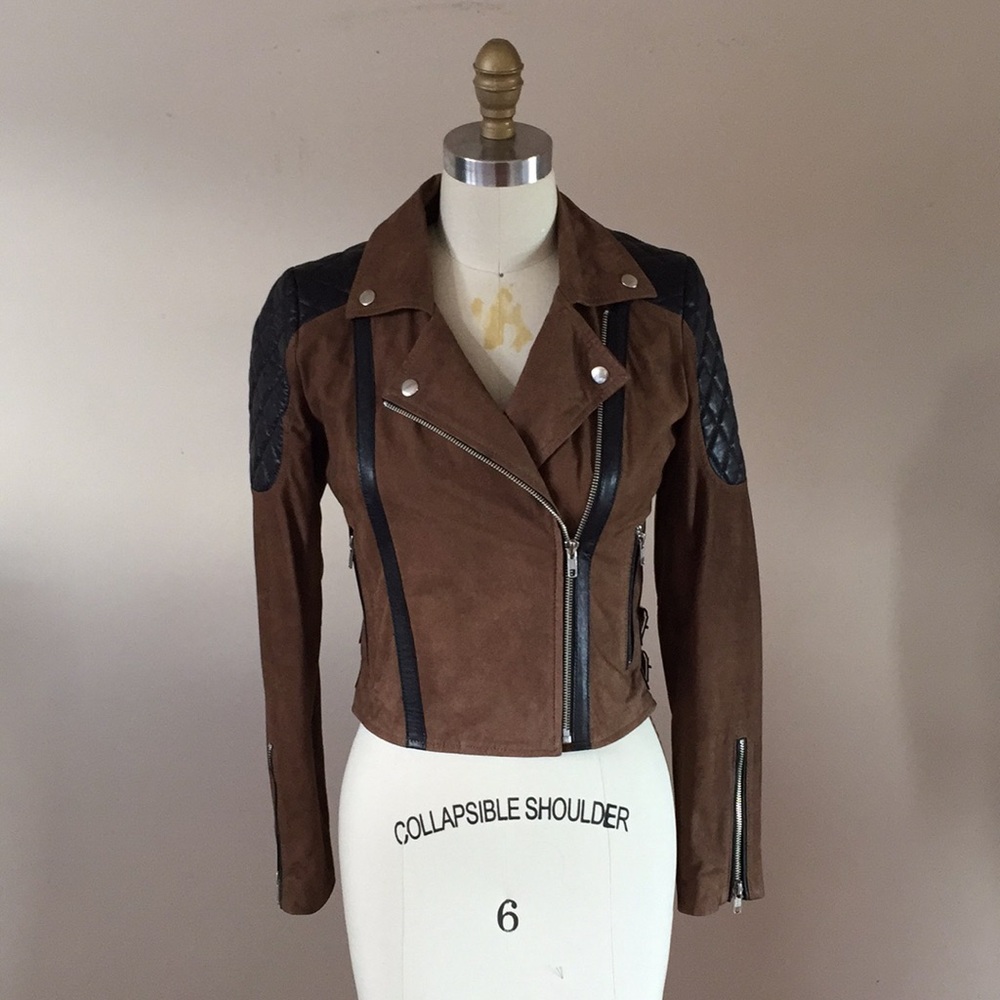 Brown Suede Biker Jacket